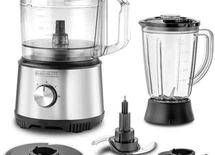 Black + Decker Food Processor, 800 Watt Black Silver - FX825 - SABER Center