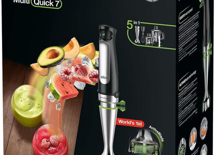 Braun MultiQuick 7 Hand Blender 1000 Watt Black Silver - MQ7045X - SABER Center