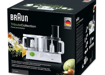 Braun TributeCollection Food Processor, 600 Watt White Green - FX3030 - SABER Center
