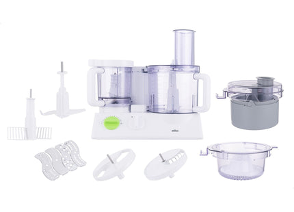Braun TributeCollection Food Processor, 600 Watt White Green - FX3030 - SABER Center
