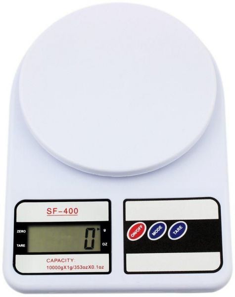 Digital Kitchen Scale, 10kg, White - SABER Center