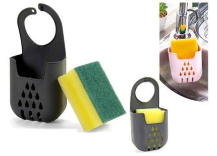 Silicone Sink Basket with Hanging Loop, Sponge & Soap Holder, Gray - SABER Center