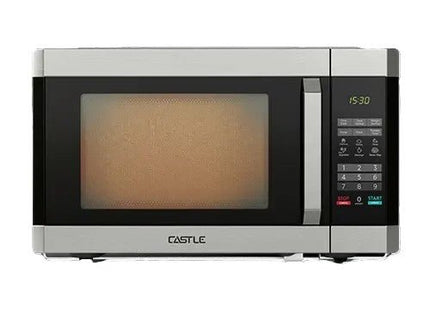Castle Digital Microwave with Grill, 43 Liter 1100 Watt, Black Silver - MW6543 - SABER Center