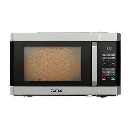 Castle Digital Microwave with Grill, 43 Liter 1100 Watt, Black Silver - MW6543 - SABER Center