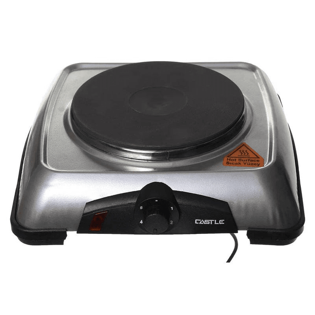 Castle Hot Plate, 1 Plate Burners, 1000 Watt Silver - EC1020 - SABER Center