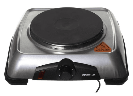 Castle Hot Plate, 1 Plate Burners, 1000 Watt Silver - EC1020 - SABER Center