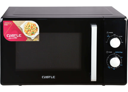 Castle Microwave with Grill, 25 Liter 900 Watt, Black - MW8025 - SABER Center
