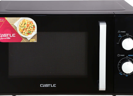Castle Microwave with Grill, 25 Liter 900 Watt, Black - MW8025 - SABER Center