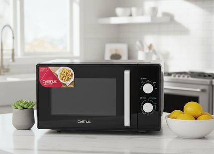 Castle Microwave with Grill, 25 Liter 900 Watt, Black - MW8025 - SABER Center