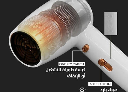 ENZO Professional Hair Dryer, Hot & Cold Settings - EN-6005 - SABER Center