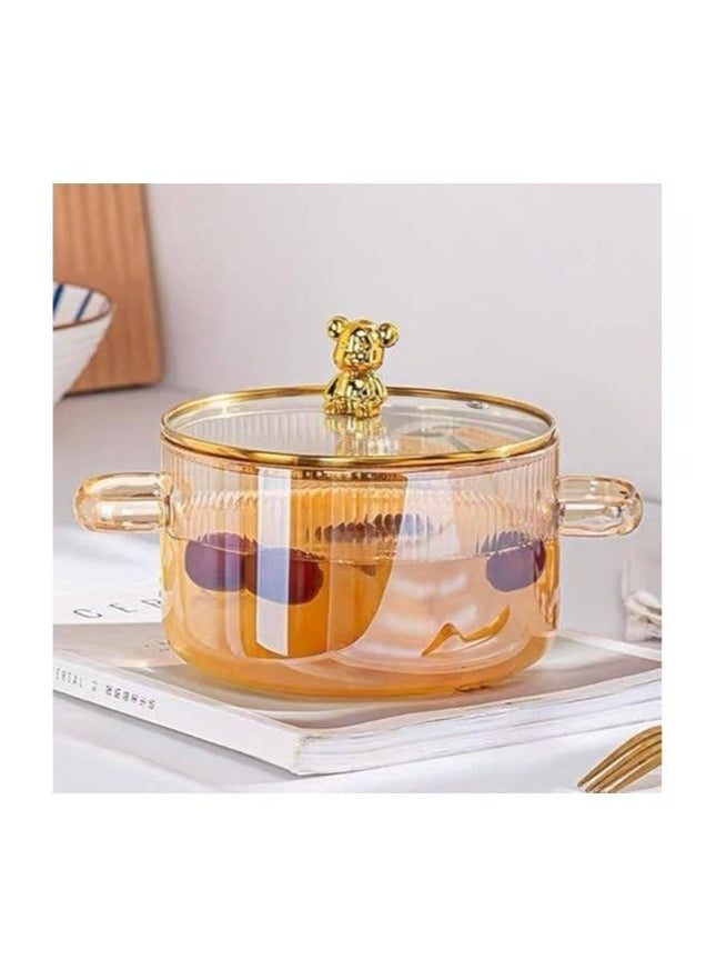 Borosilicate Glass Cooking Pot, 1800ml, Stovetop for Soup & Pasta - SABER Center