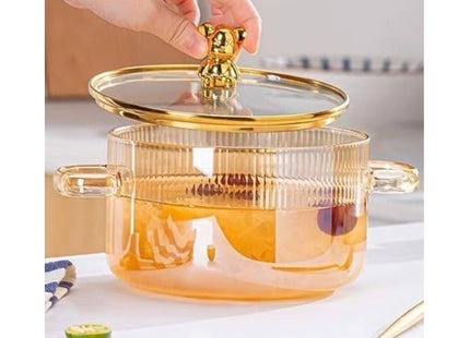 Borosilicate Glass Cooking Pot, 1800ml, Stovetop for Soup & Pasta - SABER Center