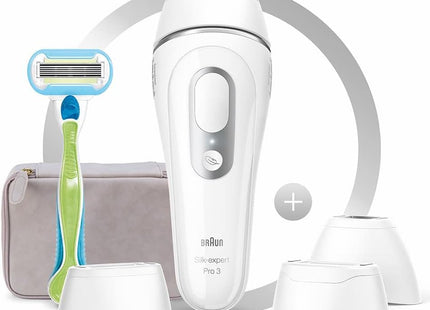 Braun Silk Expert Pro Epilator White Silver - PL3233 - SABER Center