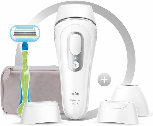 Braun Silk Expert Pro Epilator White Silver - PL3233 - SABER Center