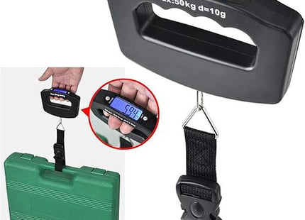 Stainless Steel Digital Luggage Scale, 50kg, Black - SABER Center