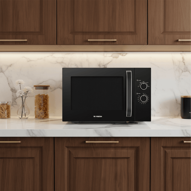 Fresh Microwave, 28 Liter 900 Watt, Black - FMW-28MC-BW - SABER Center