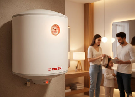 Fresh Electric Water Heater, 50 Liter White - SABER Center
