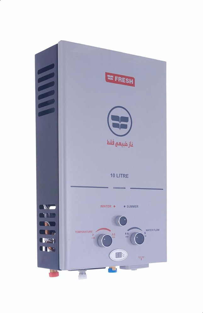 Fresh Gas Water Heater, 10 Liter Silver - Pro 10L Silver - SABER Center