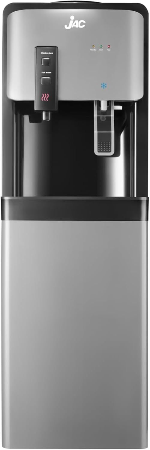 Jac Hot & Cold Top Loading Water Dispenser, 2 Tabs Black Silver - NGWD-2225S - SABER Center