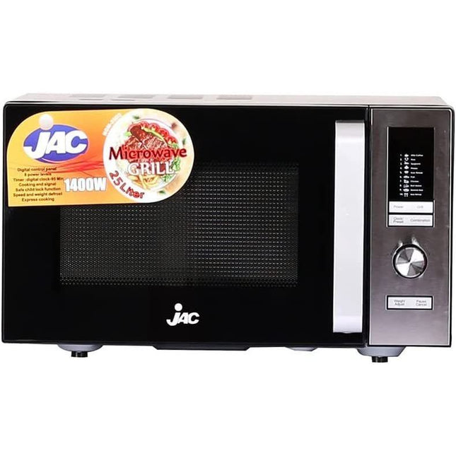 Jac Microwave with Grill, 25 Liter 1400 Watt, Black - NGM-25D2 - SABER Center
