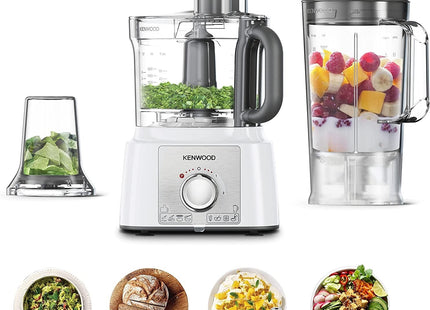Kenwood Food Processor with Attachments, 1000 Watt White - FDP65.4WH - SABER Center