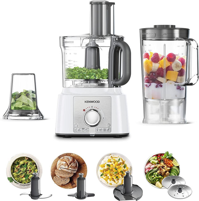 Kenwood Food Processor with Attachments, 1000 Watt White - FDP65.4WH - SABER Center