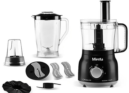 Mienta Food Processor, 800 Watt Black - FP14922B - SABER Center