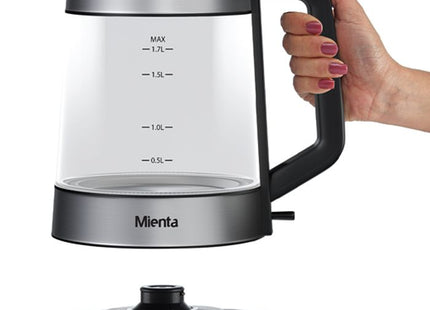 Mienta Glass Electric Kettle, 1.7 Liter 2200 Watt, Black - EK201837A - SABER Center