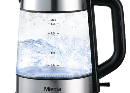 Mienta Glass Electric Kettle, 1.7 Liter 2200 Watt, Black - EK201837A - SABER Center
