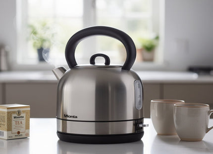Mienta Stainless Steel Electric Kettle, 1.7 Liter, Stainless Steel - EK201020A - SABER Center