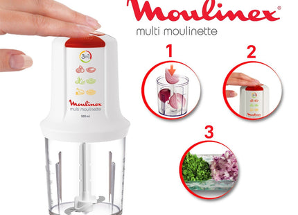 Moulinex AT7151EG Electric Chopper, 500 Watt White - SABER Center