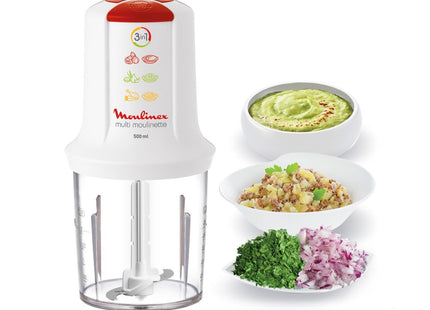 Moulinex AT7151EG Electric Chopper, 500 Watt White - SABER Center