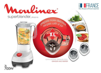 Moulinex Countertop Blender 2 Liter 700 Watt White - LM207125 - SABER Center
