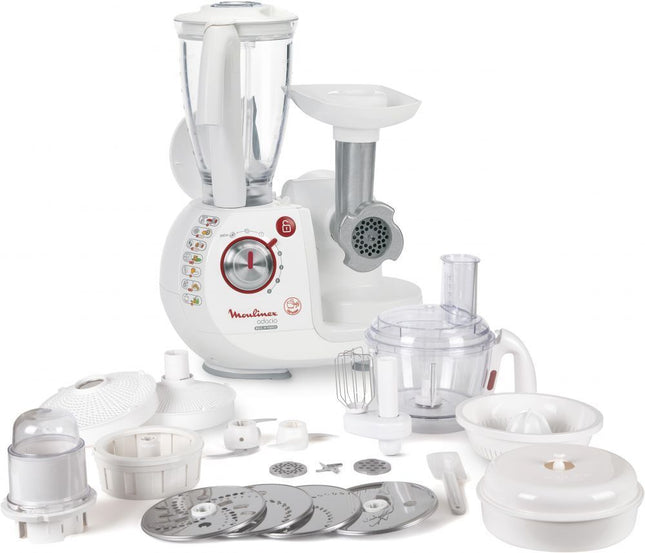 Moulinex Food Processor with Attachments, 1000 Watt White - FP7371 - SABER Center