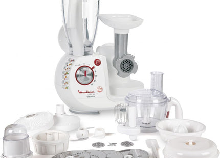 Moulinex Food Processor with Attachments, 1000 Watt White - FP7371 - SABER Center