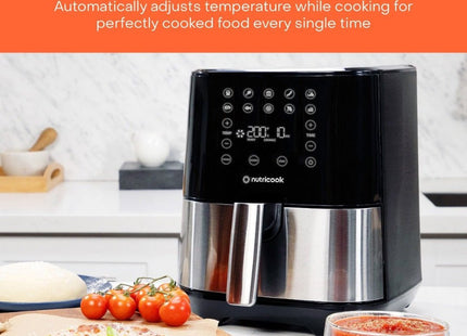 Nutricook 2 Air Fryer, 5.5 Liter, 1700 Watt Silver - NCAF205K - SABER Center