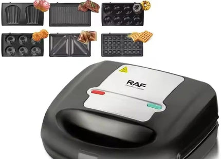 Raf 7 in 1 Sandwich Maker 750 Watt Black Silver - R.2691 - SABER Center