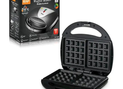Raf Waffle Maker 850 Watt Black Silver - R.546H - SABER Center
