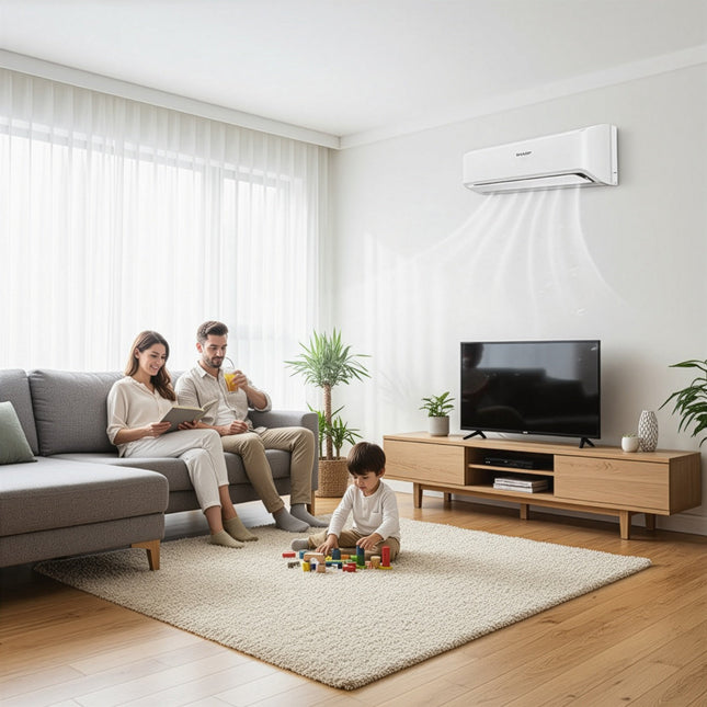 Sharp Split Air Conditioner, 1.5 horsepower Only Cooling, White - AH-A12ZSE - SABER Center