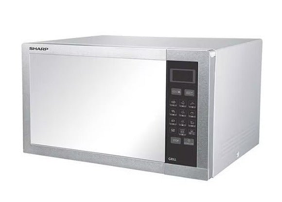 Sharp Microwave with Grill, 34 Liter 1100 Watt, Silver - R-77At-St - SABER Center