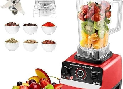 Silver Crest Countertop Blender with Mill, Stainless Steel Blades 2 Liter 4500 Watt Red - SC1589 - SABER Center