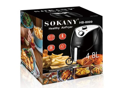 Sokany Air Fryer, 4.8 Liter, 1500 Watt Black - HB-8009 - SABER Center