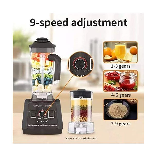 Sokany Countertop Blender 2.5 Liter 5000 Watt Black - SK- 666 - SABER Center