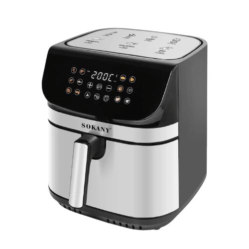 Sokany Digital Air Fryer, 9 Liter, 2200 Watt Silver - SK-10059N - SABER Center
