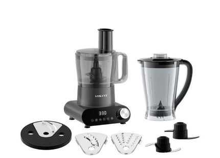 Sokany Digital Food Processor, 1500 Watt Black Gray - SK-03063 - SABER Center
