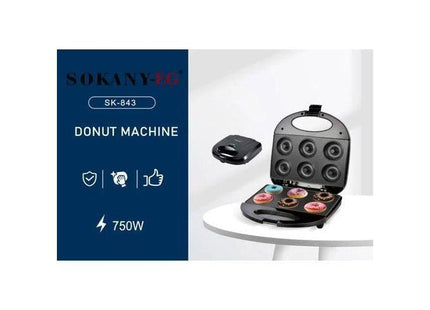 Sokany Donuts Maker 750 Watt, Black - SK-843 - SABER Center