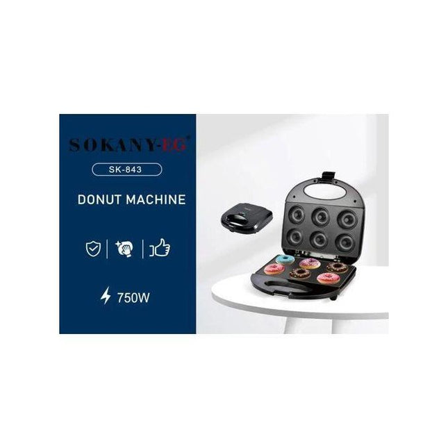Sokany Donuts Maker 750 Watt, Black - SK-843 - SABER Center