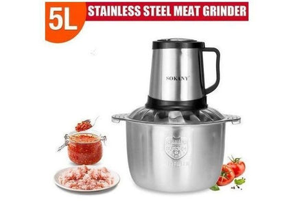 Sokany Electric Chopper 5 Liter, 800 Watt Black Silver - Sk-7015 - SABER Center