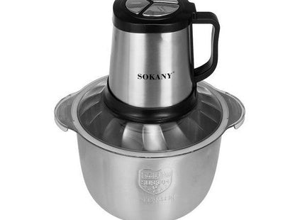 Sokany Electric Chopper 5 Liter, 800 Watt Black Silver - Sk-7015 - SABER Center