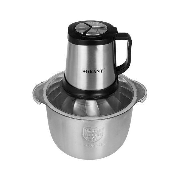 Sokany Electric Chopper 5 Liter, 800 Watt Black Silver - Sk-7015 - SABER Center